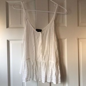 White top shop button up tank top with peplum